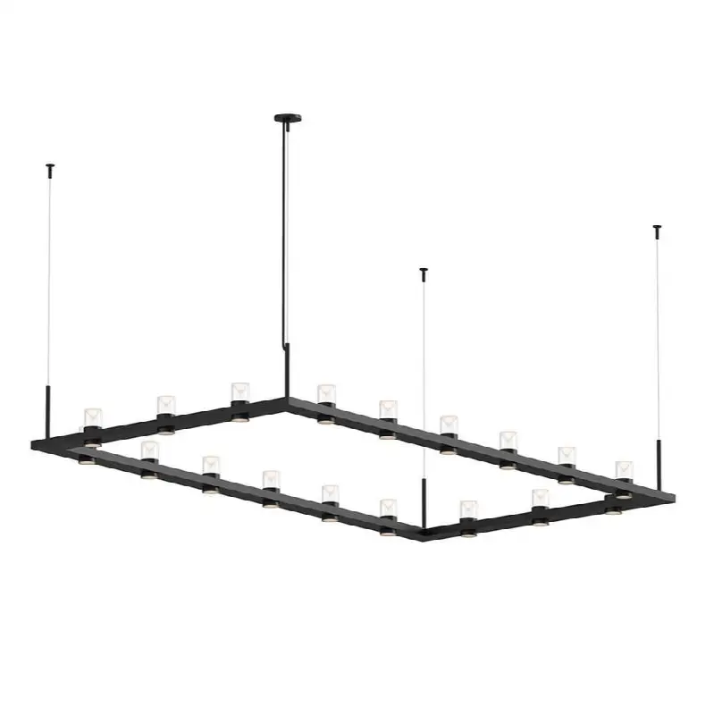 4" x 8" Rectangle LED Pendant with Clear w/Cone Uplight Trim