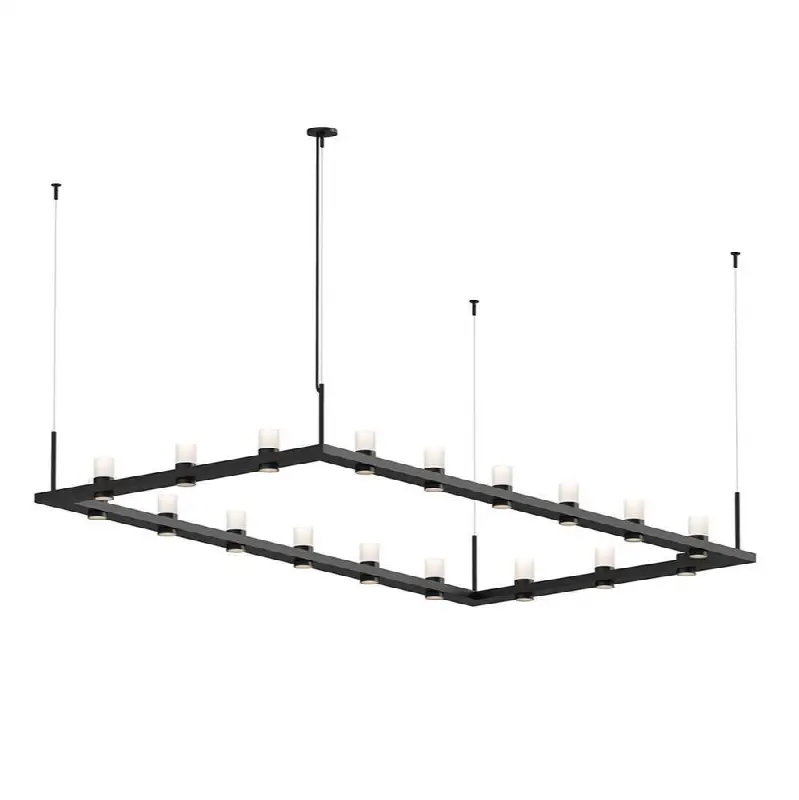 4" x 8" Rectangle LED Pendant Etched Cylinder Uplight Trim