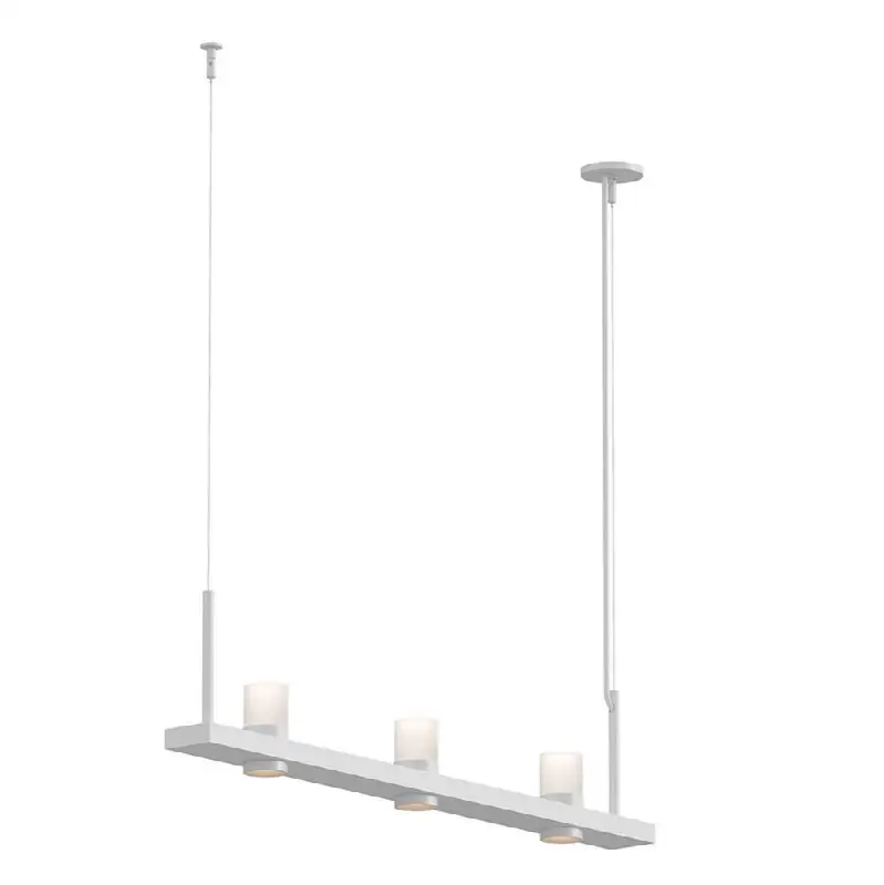 4" Linear LED Pendant with Etched Cylinder Uplight Trim