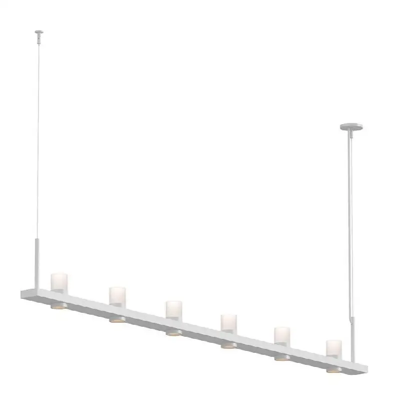 8" Linear LED Pendant with Etched Cylinder Uplight Trim