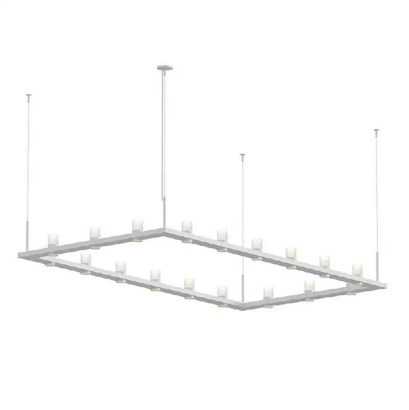 4" x 8" Rectangle LED Pendant Etched Cylinder Uplight Trim