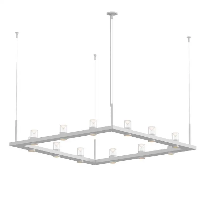 4" Square LED Pendant with Clear w/Cone Uplight Trim