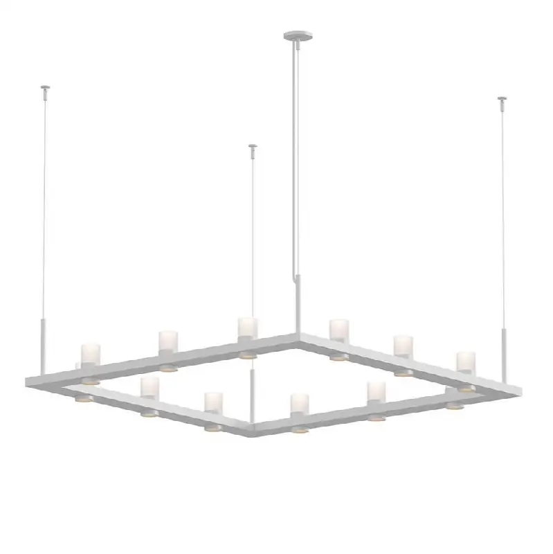 4" Square LED Pendant with Etched Cylinder Uplight Trim