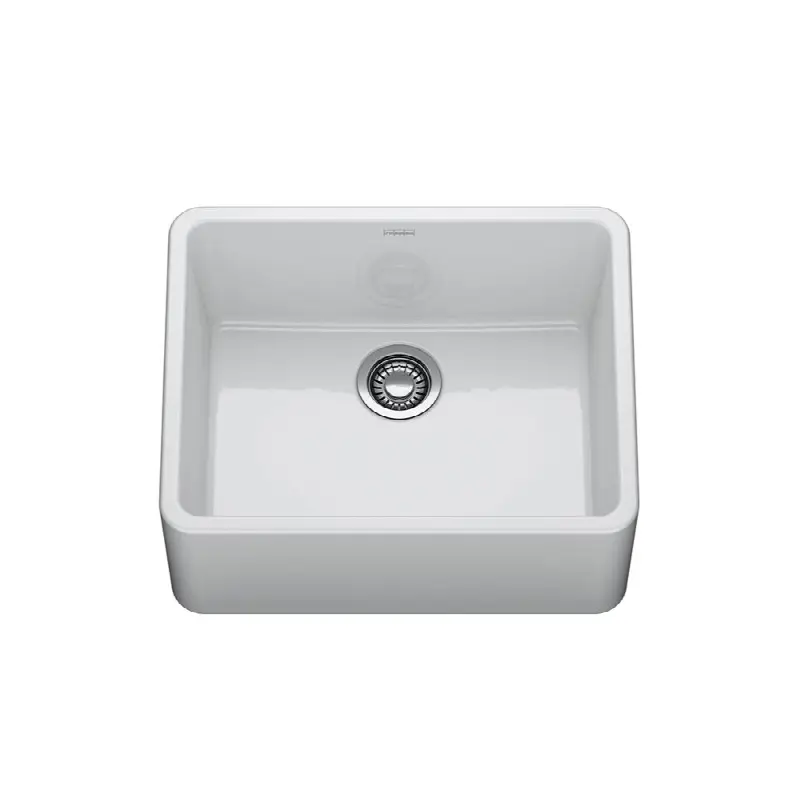 Ceranova 24-in. Fireclay Ceramic Farmhouse Apron Front Single Bowl Kitchen Sink in Glossy White