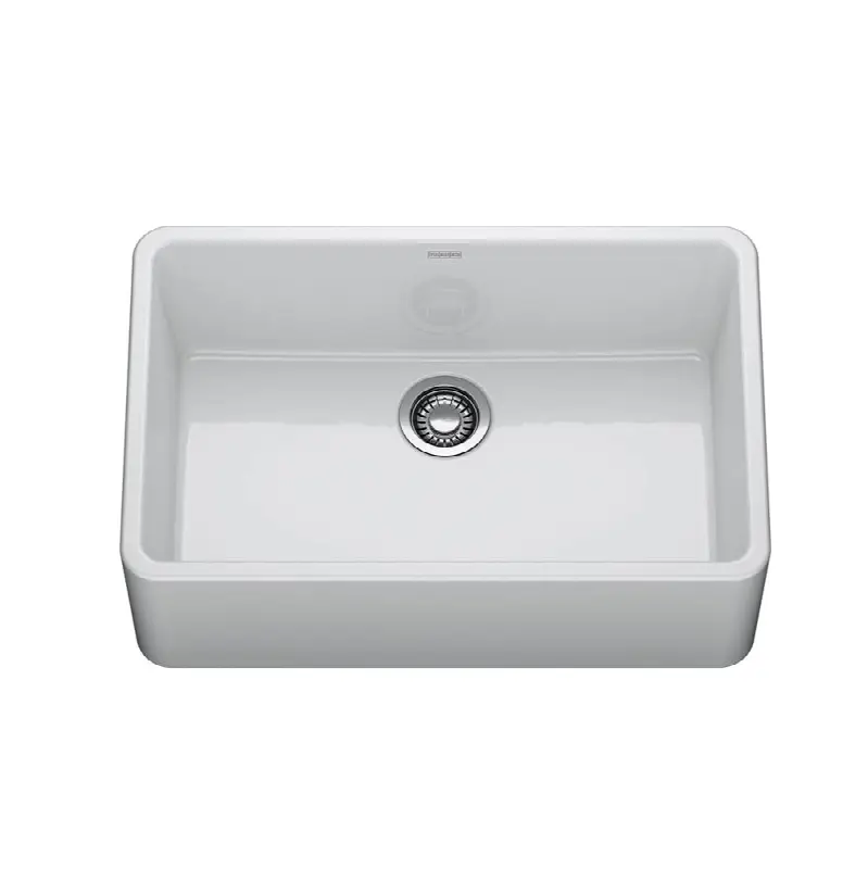 Ceranova 30-in. Fireclay Ceramic Farmhouse Apron Front Single Bowl Kitchen Sink in Glossy White