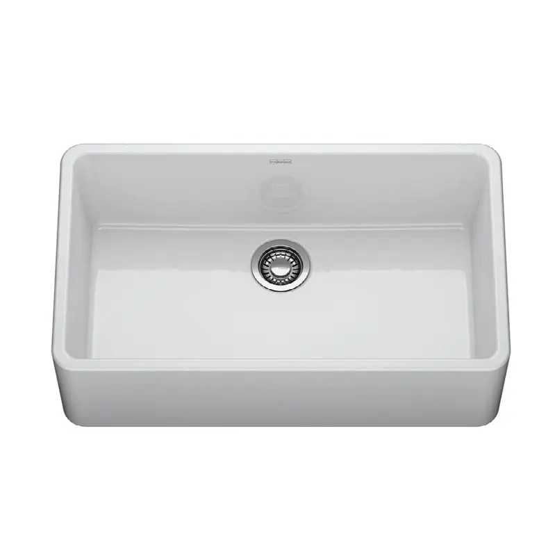 Ceranova 33-in. Fireclay Ceramic Farmhouse Apron Front Single Bowl Kitchen Sink in Glossy White