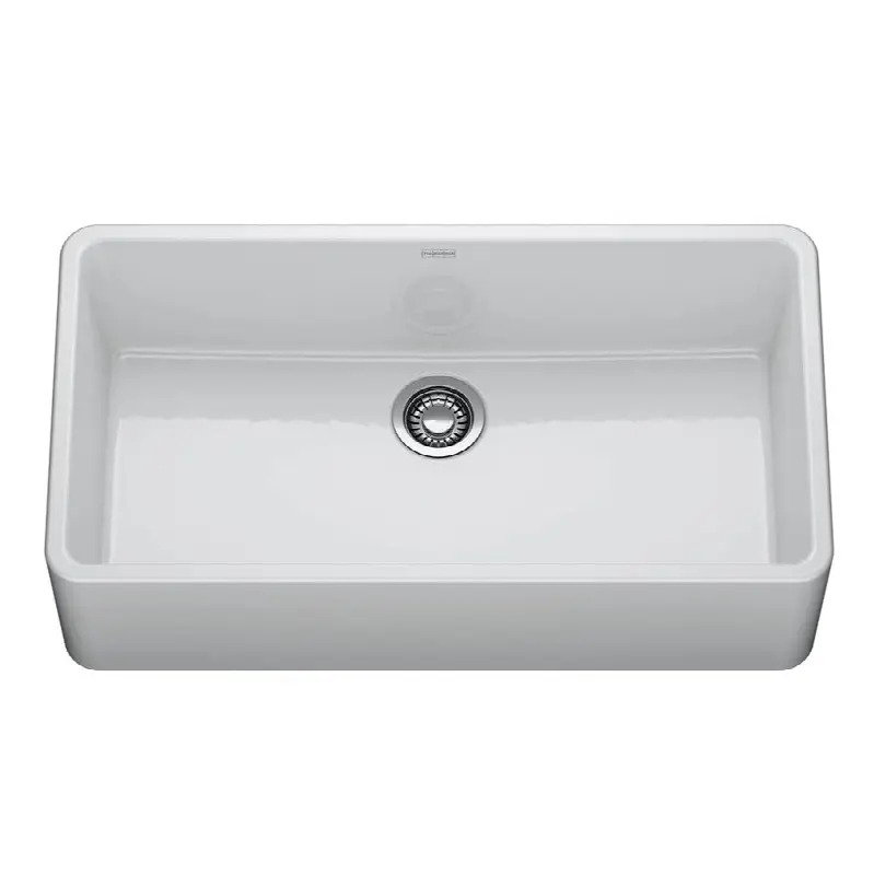 Ceranova 36-in. Fireclay Ceramic Farmhouse Apron Front Single Bowl Kitchen Sink in Glossy White