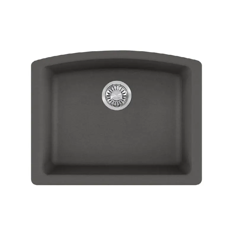 Ellipse 25.0-in. x 19.6-in. Granite Undermount Single Bowl Kitchen Sink in Slate Grey