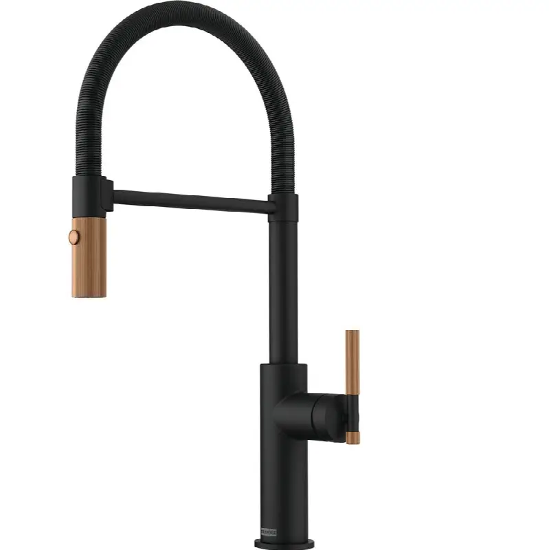 Maris Stripes 19-inch Single Handle Pull-Down Spray Faucet in Matte Black