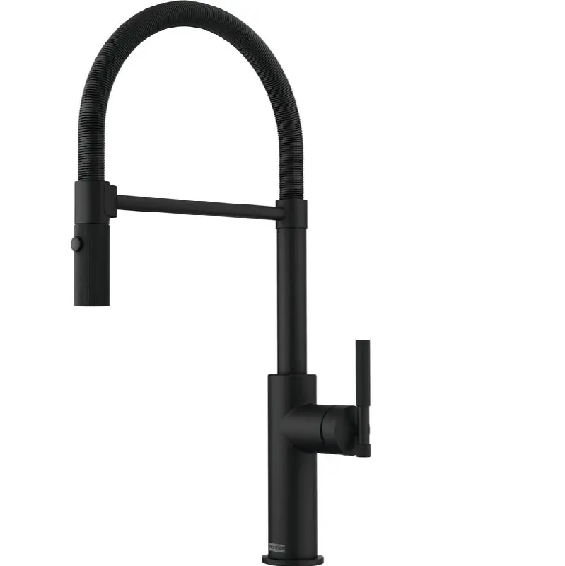 Maris Stripes 19-inch Single Handle Pull-Down Spray Faucet in Matte Black