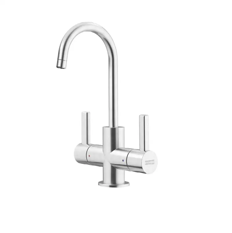 8.75-in Double Handle Hot and Cold Water Filtration Faucet in Stainless Steel, UNJ-HC-304