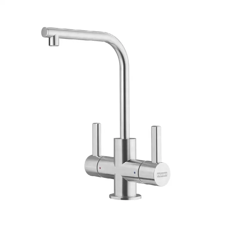 8.75-in Double Handle Hot and Cold Water Filtration Faucet in Stainless Steel, UNL-HC-304