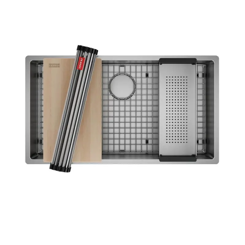 Vertex 31.5-in. 18 Gauge Stainless Steel Undermount Single Bowl Kitchen Sink Workcenter with Microtexture Finish