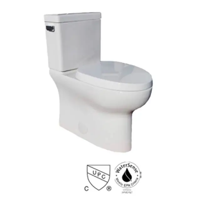 Toilet Tank ONLY For Two Piece Skirted Toilet With Polished Chrome Tank Lever