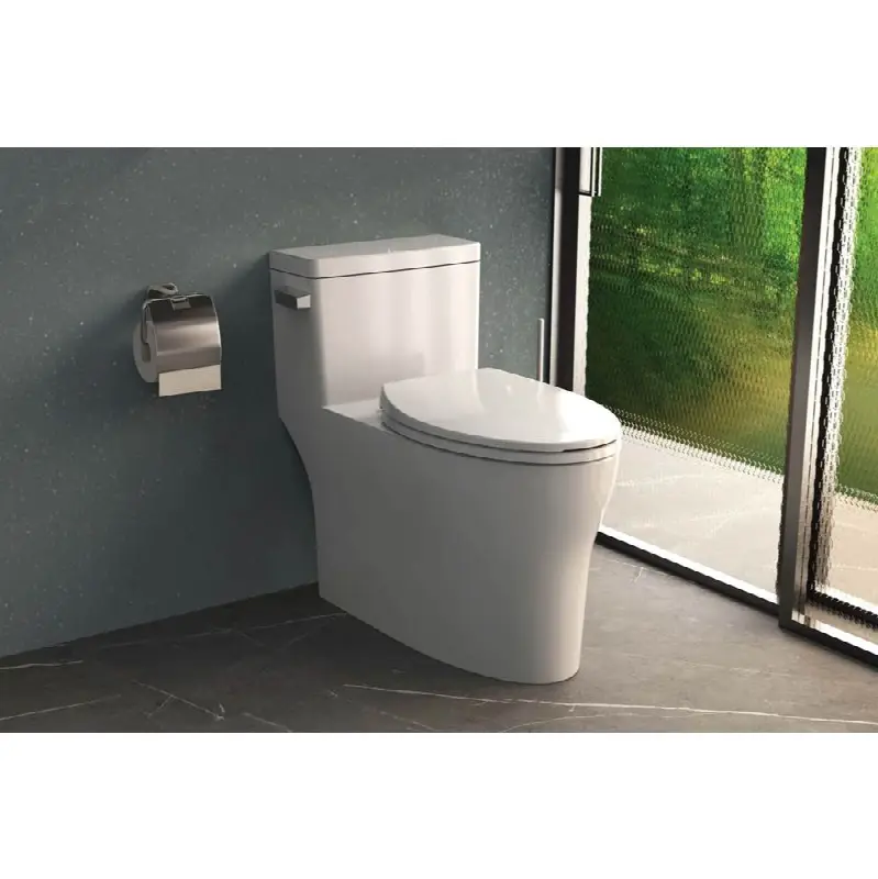 1PC Skirted Toilet with Slow Close Seat and PC Tank Lever