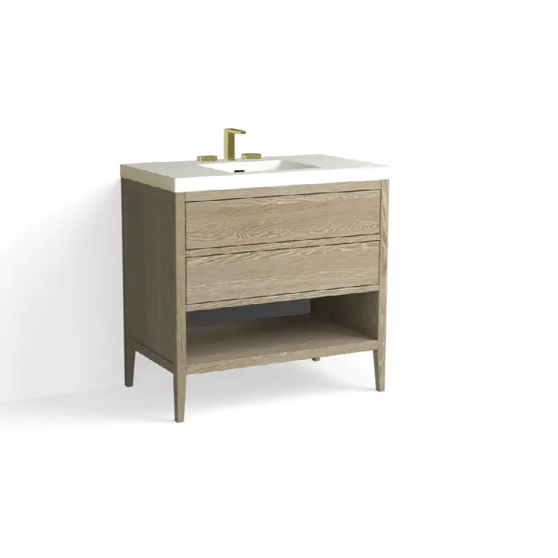Hudson Vanity, 36"W, 34"H, in O1 Washed Oak