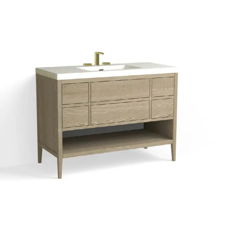 Hudson Vanity, 48"W, 34"H, in O1 Washed Oak