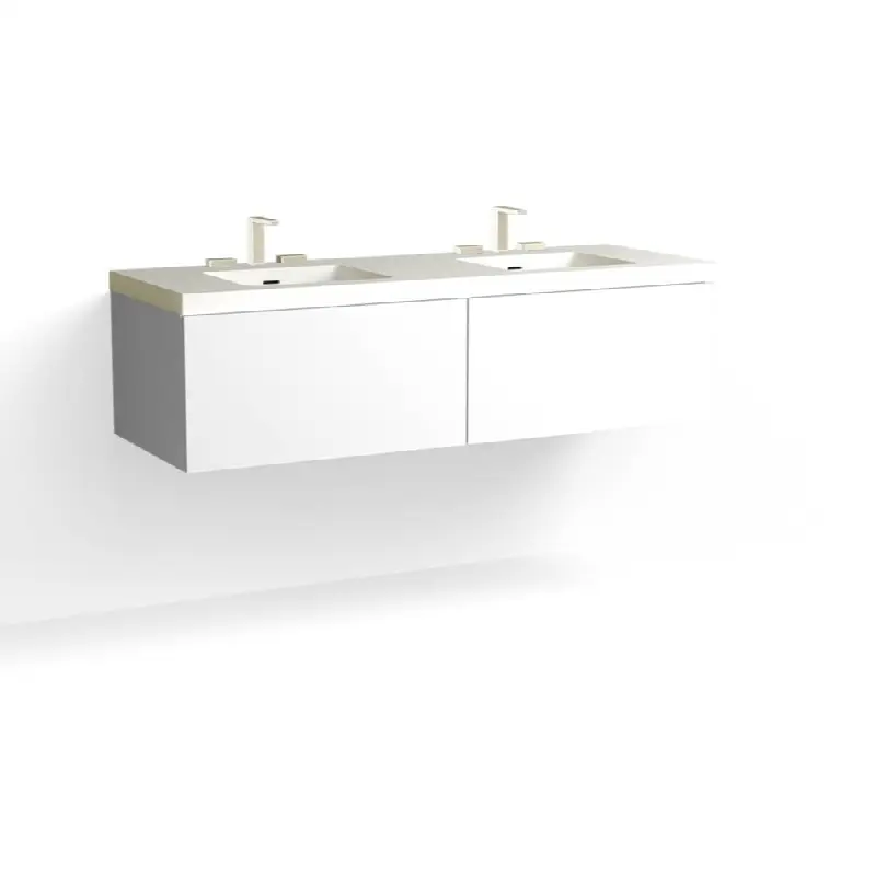 Summit Vanity, 60" Wide, 15" High in C1 White