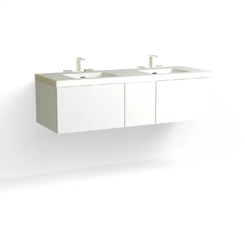 Summit Vanity, 60" Wide, 15" High in C1 White