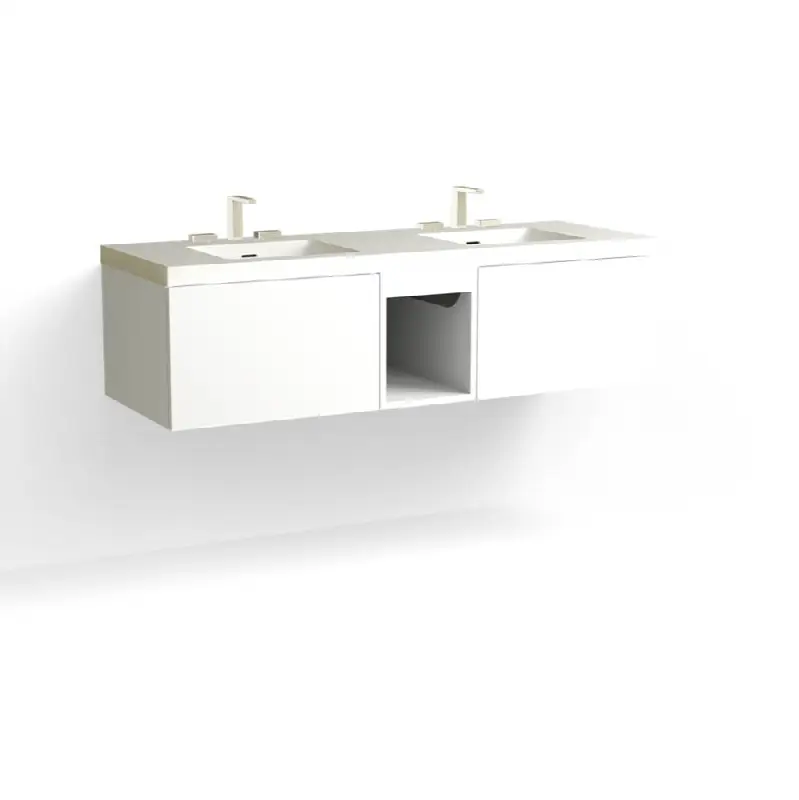 Summit Vanity, 60" Wide, 15" High in C1 White