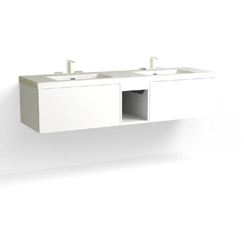 Summit Vanity, 72" Wide, 15" High in C1 White