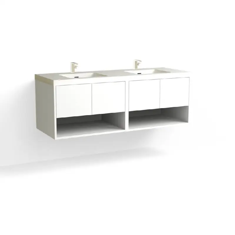 Modo Vanity, 60" Wide, 20" High in C1 White