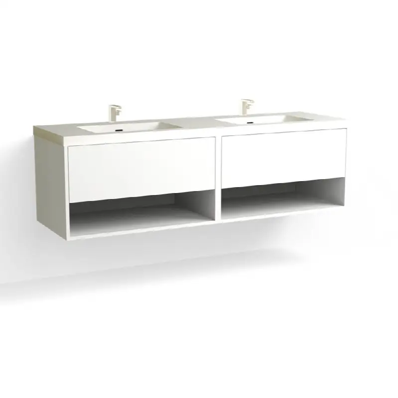 Modo Vanity, 72" Wide, 20" High in C1 White
