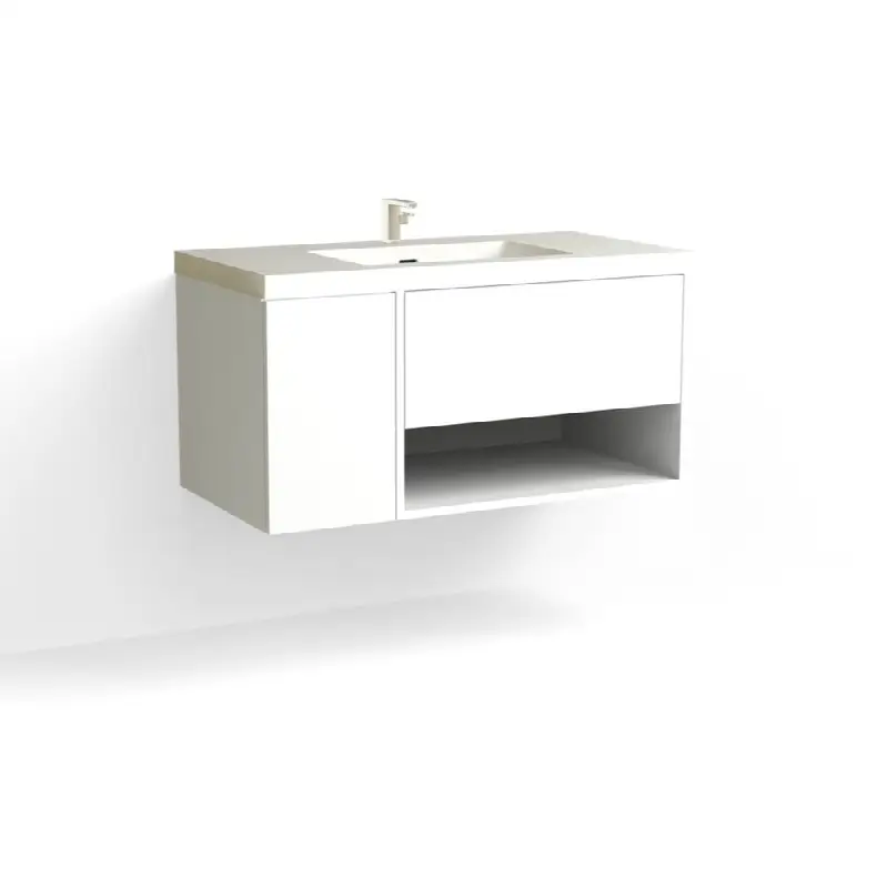 Modo Vanity, 42" Wide, 20" High in C1 White