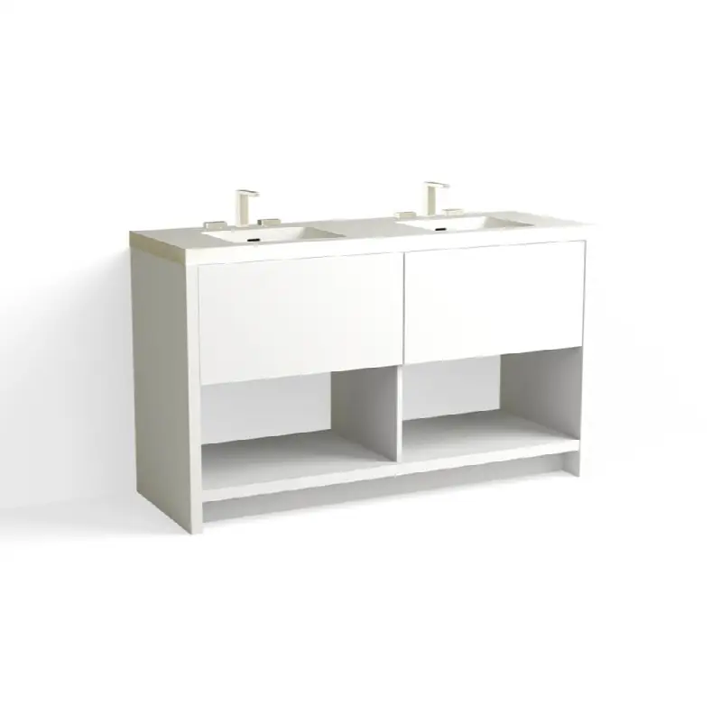 Vista Vanity, 60" Wide, 34" High in C1 White