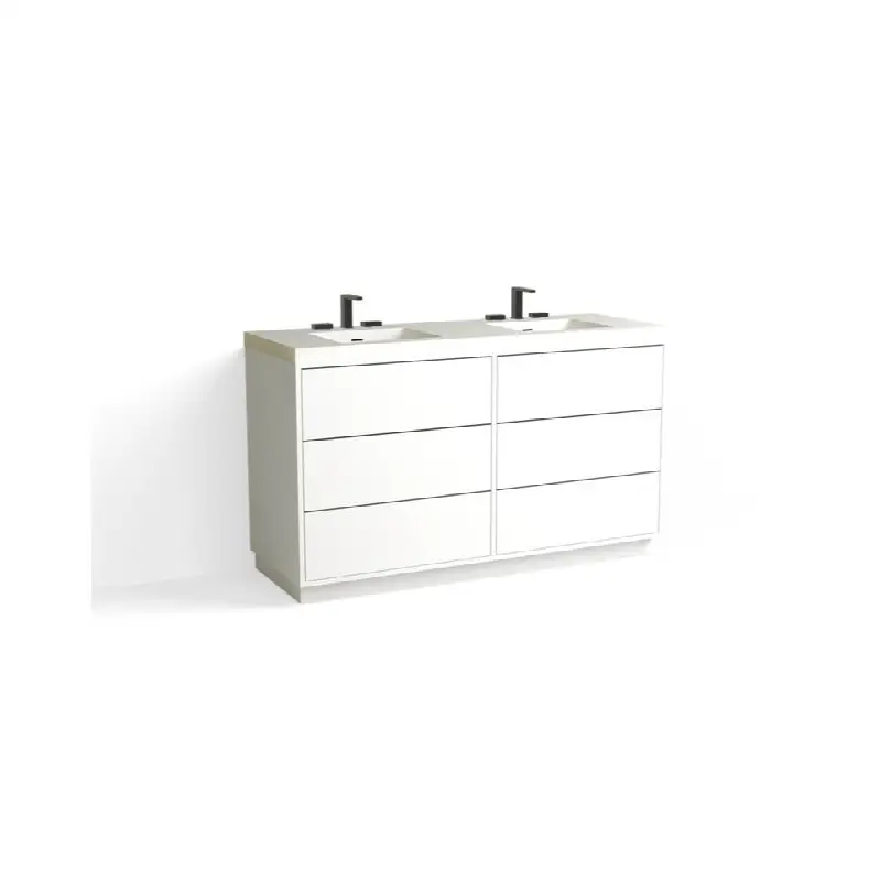 Terra Vanity, 60"W, 34"H in C1 White