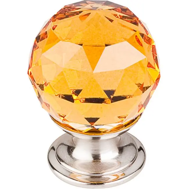 Amber Crystal 1 1/8" Diameter Round Knob