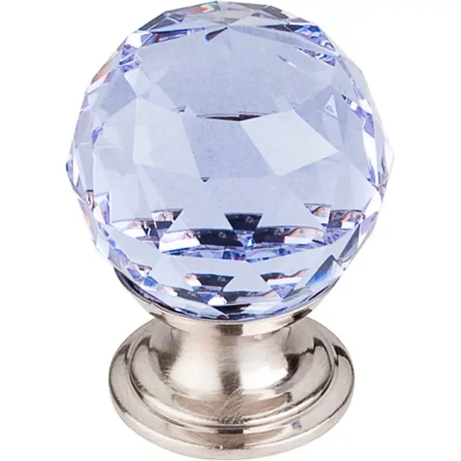 Light Blue Crystal 1 1/8" Diameter Round Knob