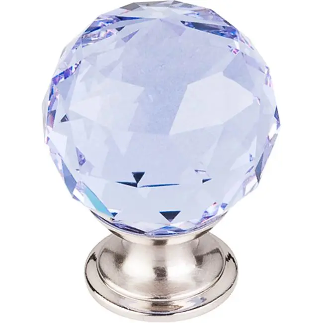 Light Blue Crystal 1 3/8" Diameter Round Knob