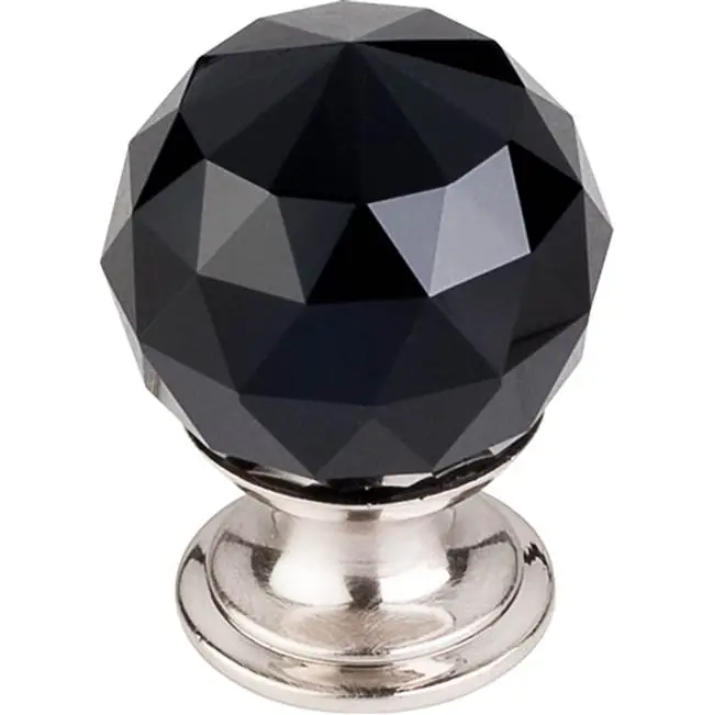 Black Crystal 1 1/8" Diameter Round Knob