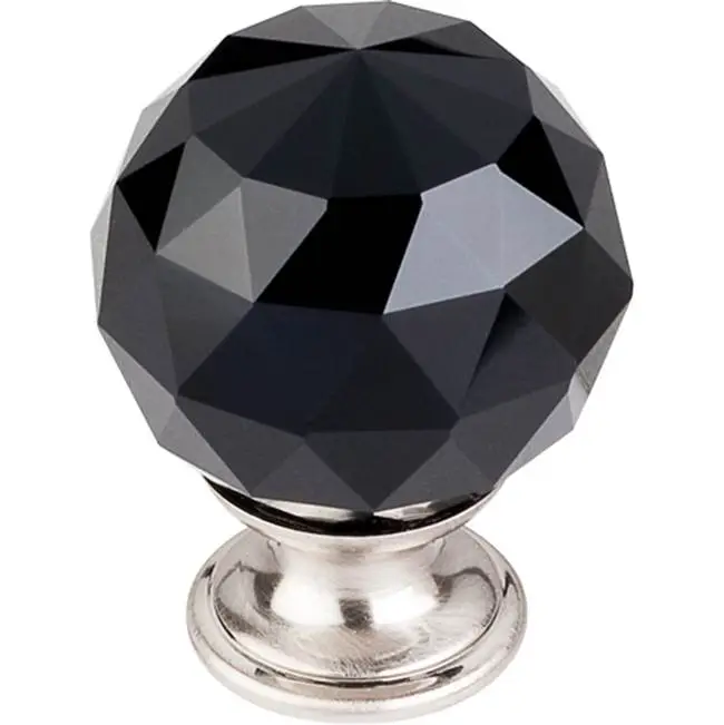 Black Crystal 1 3/8" Diameter Round Knob