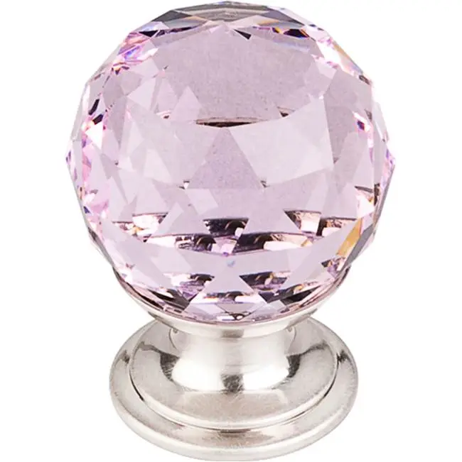 Pink Crystal 1 1/8" Diameter Round Knob