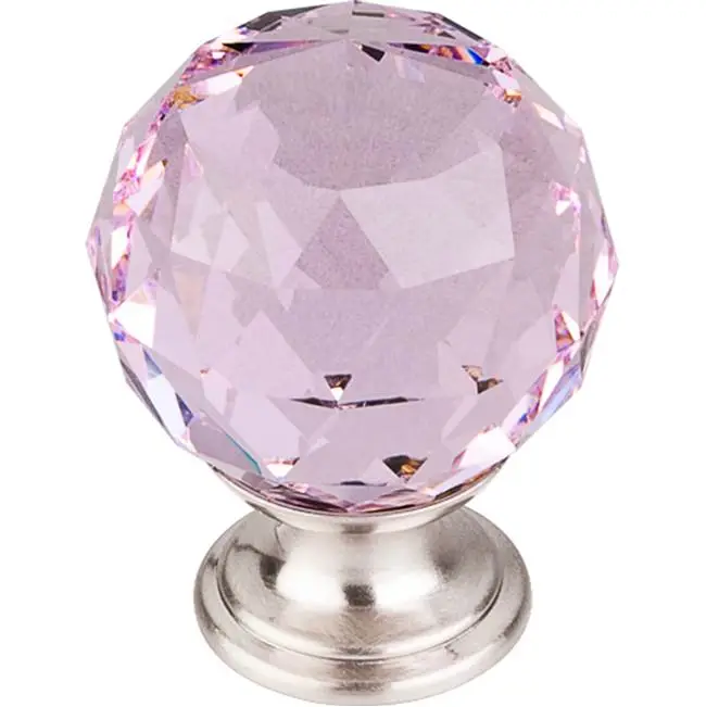 Pink Crystal 1 3/8" Diameter Round Knob