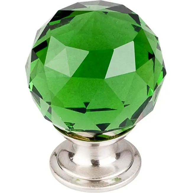 Green Crystal 1 3/8" Diameter Round Knob