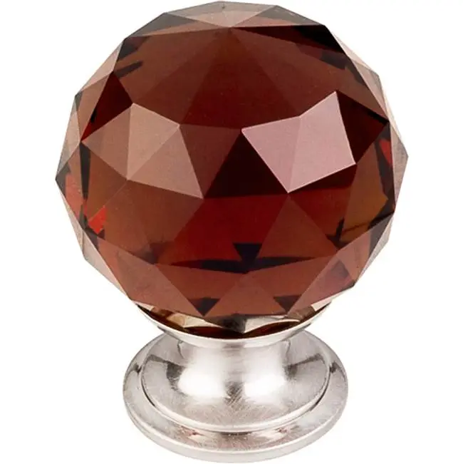 Wine Crystal 1 3/8" Diameter Round Knob