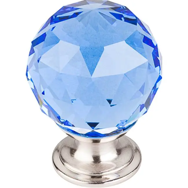 Blue Crystal 1 3/8" Diameter Round Knob