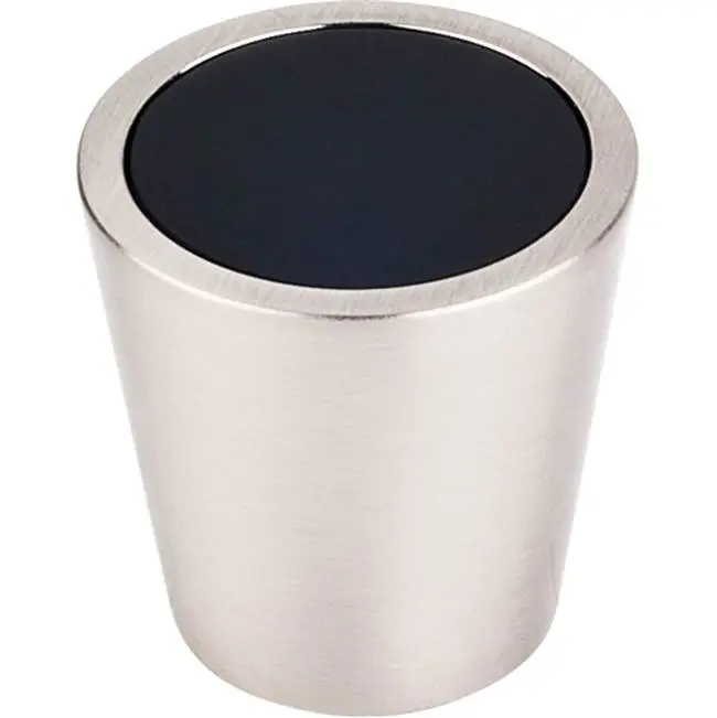 Black Crystal Center 1 1/16" Diameter Round Knob