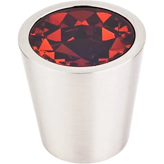 Wine Crystal Center 1 1/16" Diameter Round Knob