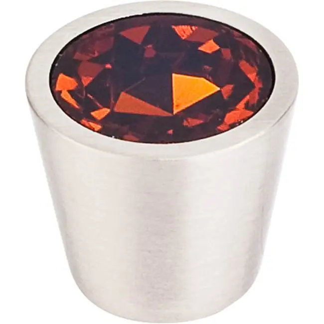 Wine Crystal Center 13/16" Diameter Round Knob
