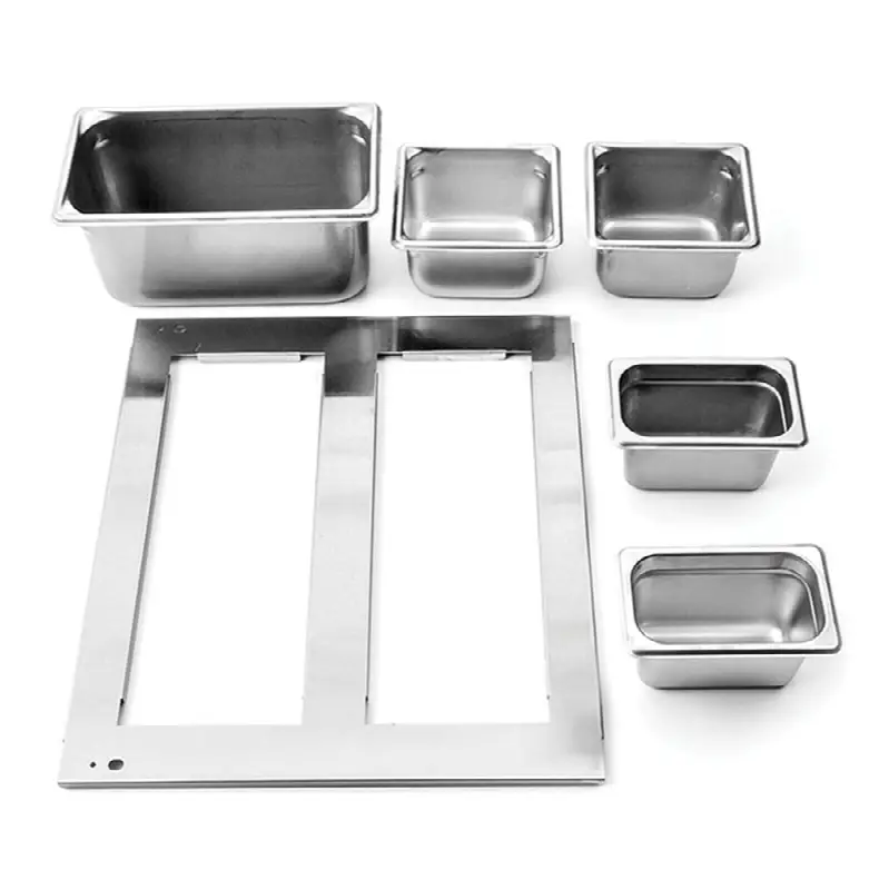 Stainless Steel Drawer Pan Kit - (2) 1/3 Pans, (4) 1/6 Pans, (2) 1/9 Pans - Drawer Models Only