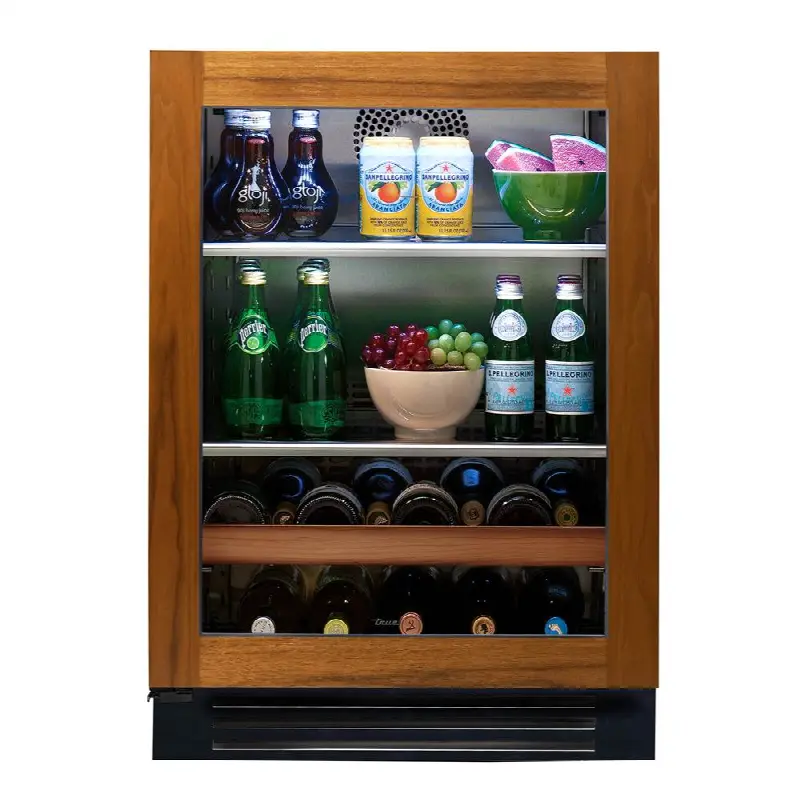 Panel Ready/ Glass - 2 Glass Shelves, 1 Wine and Floor Cradle- Hinge Left (L)