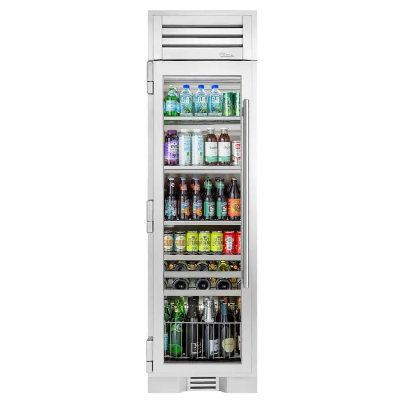 24Inch Column - Configured For Beverage Storage - Glass Door - Hinged Left (L)