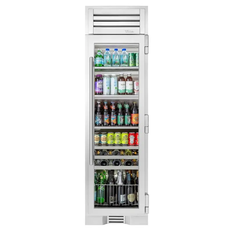 24Inch Column - Configured For Beverage Storage - Glass Door - Hinged Right (R)