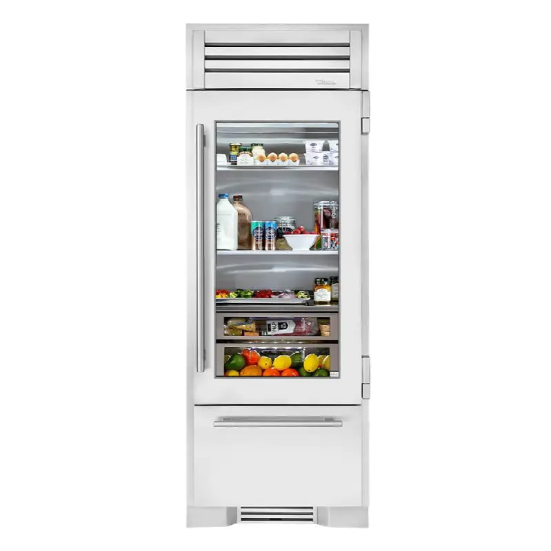 30Inch Refrigerator/Bottom Freezer - Stainless Glass Door - Hinged Right (R) - Integrated Ice Maker