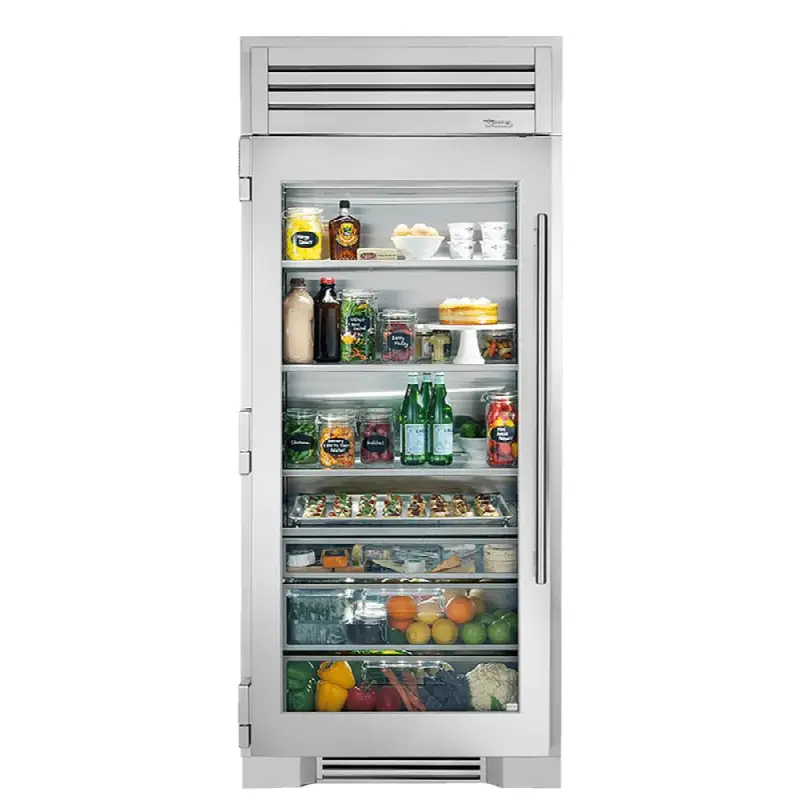 36Inch Column - All Refrigerator - Stainless Glass Door - Hinged Left (L)