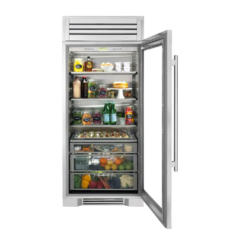 36Inch Column - All Refrigerator - Stainless Glass Door - Hinged Right (R)